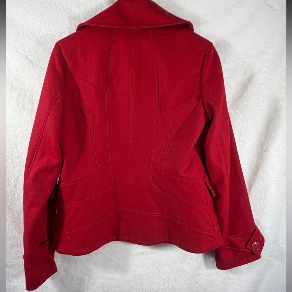 Guess Red Wool Blend Peacoat Jacket Size M cozy chic womens coat jacket - Picture 2 of 10